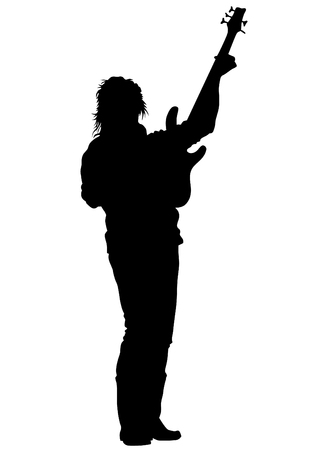 Concert of rock band on a white backgroundのイラスト素材