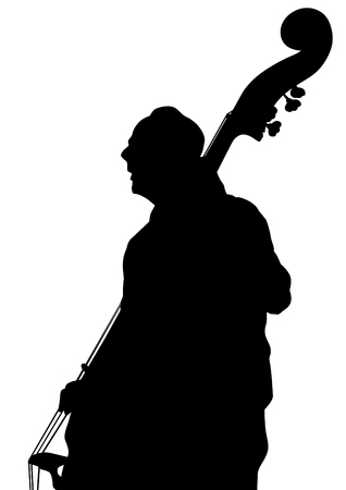 Man whit bass on a white backgroundのイラスト素材