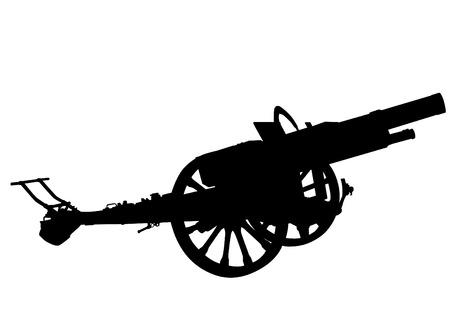 Artillery guns on a white backgroundのイラスト素材