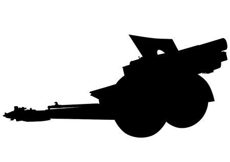 Artillery guns on a white backgroundのイラスト素材