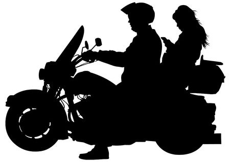 Old big bike on white backgroundのイラスト素材