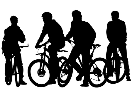 Sport man whit bike on white backgroundのイラスト素材