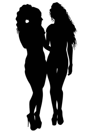 Beautiful girl dancing on a white backgroundのイラスト素材