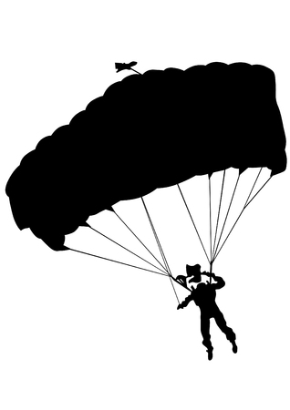 Man on parachute sports on a white backgroundのイラスト素材