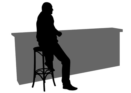 People in urban cafe on white backgroundのイラスト素材