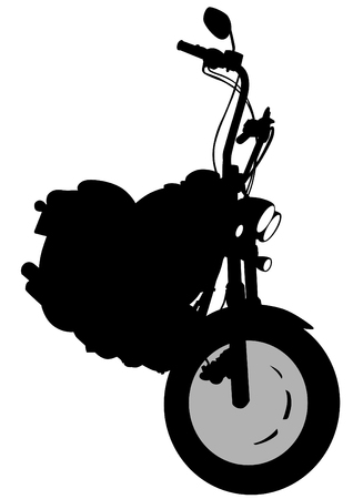 Old big bike on white backgroundのイラスト素材