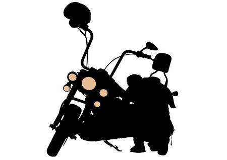 Old big bike on white backgroundのイラスト素材