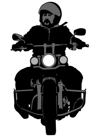 Old big bike on white backgroundのイラスト素材