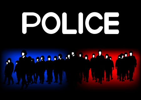 People of special police force in uniformのイラスト素材