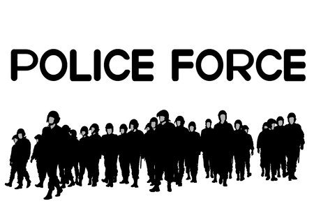 People of special police force in uniformのイラスト素材