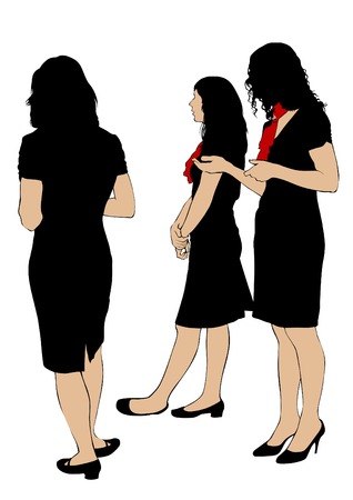 Young businesswoman in dresses at the officeのイラスト素材