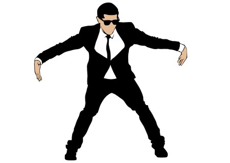 Businessman in suit on white background illustration.のイラスト素材