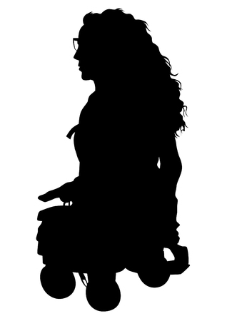 Woman in a wheelchair on a white backgroundのイラスト素材