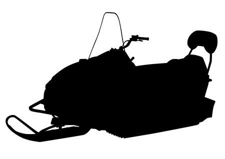 silhouette of modern sport snowmobile on a white backgroundのイラスト素材