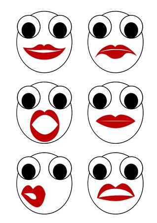 Cartoon images of people with different emotionsのイラスト素材