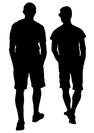 Fighting young street football fans against a white backgroundのイラスト素材