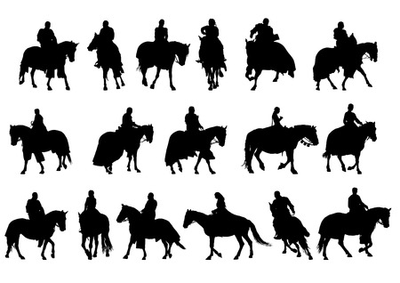 Man on horseback on a white backgroundのイラスト素材