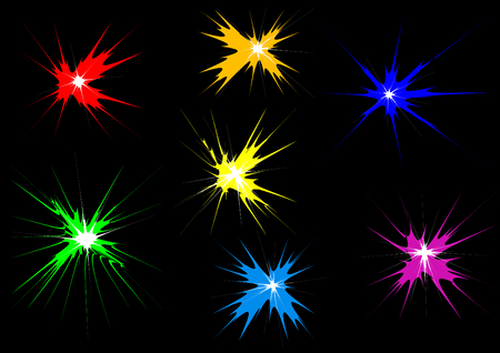 Multicolored festive salute on a black backgroundのイラスト素材