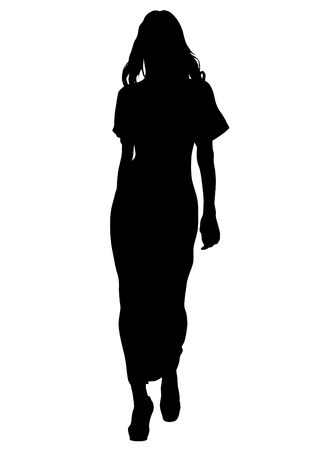 Beauty young girl in white dressのイラスト素材