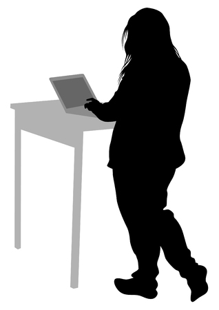 Young woman with smartphone on a white backgrounのイラスト素材