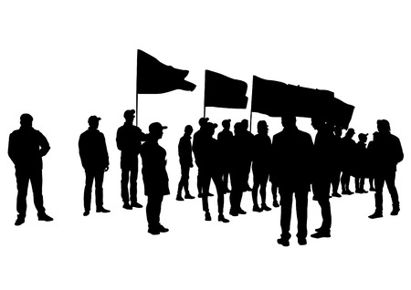 With flags on white backgroundのイラスト素材