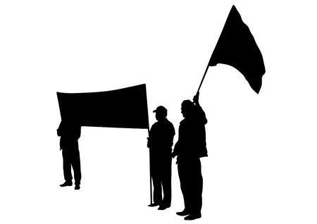 With flags on white backgroundのイラスト素材