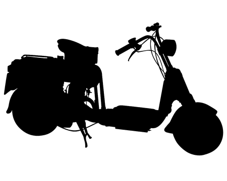 Old big bike on white backgroundのイラスト素材