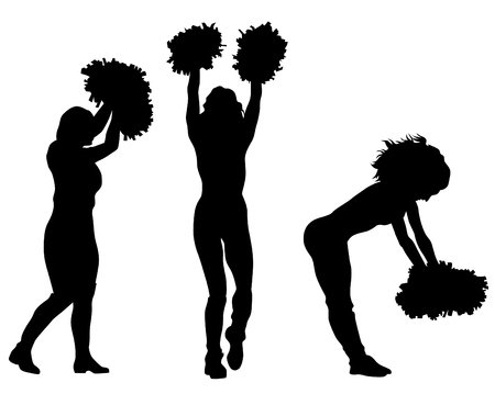 Young cheerleader in white dressのイラスト素材