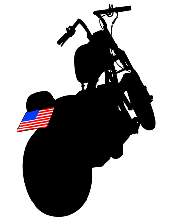 Old big bike on white backgroundのイラスト素材