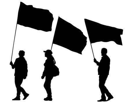 With flags on white backgroundのイラスト素材
