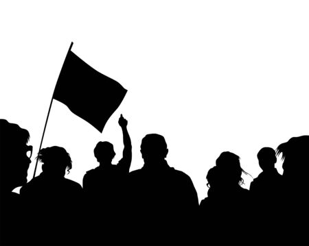 With flags on white backgroundのイラスト素材