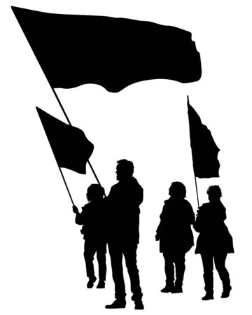 With flags on white backgroundのイラスト素材