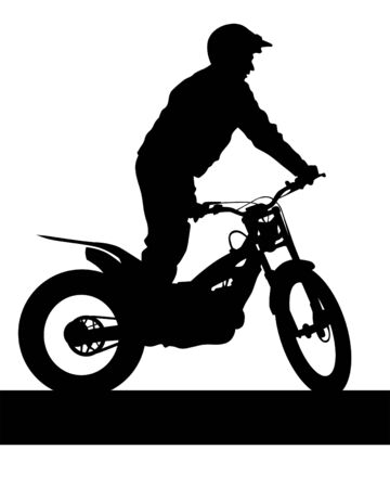 Sport motorcycle and man white backgroundのイラスト素材
