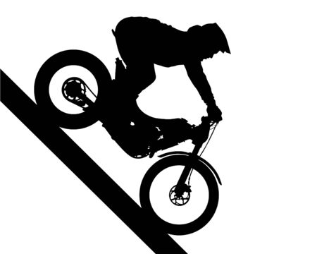 Sport motorcycle and man white backgroundのイラスト素材