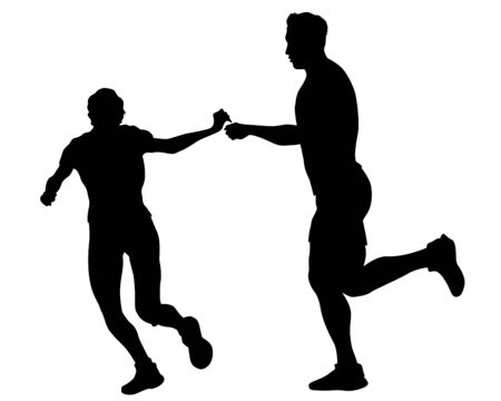 People athletes running on white backgroundのイラスト素材