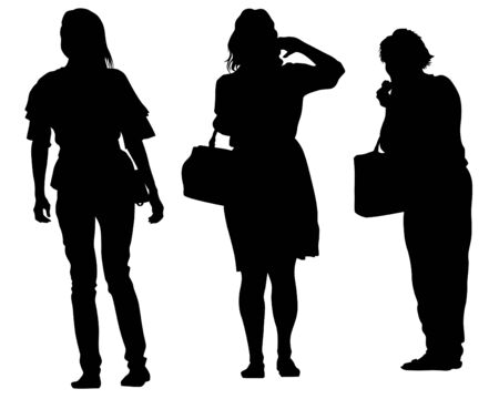 Group of tourists with travel suitcases on a white backgroundのイラスト素材