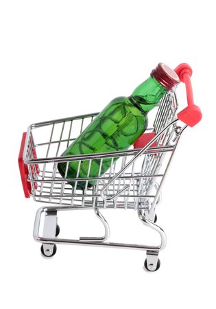 Metal cart on white backgroundの写真素材