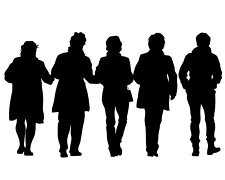 Big crowds people on white backgroundのイラスト素材