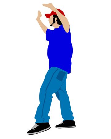 Hip-hop artists on white backgroundのイラスト素材