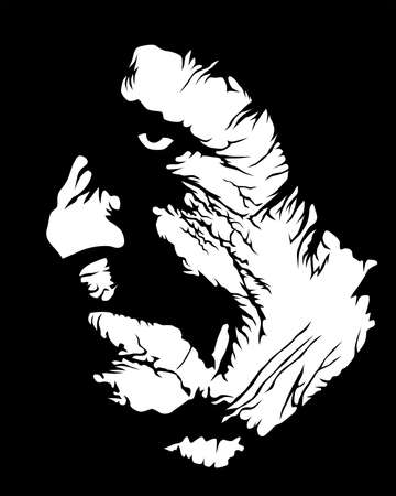 Texture of the face of an elderly women on a black backgroundのイラスト素材