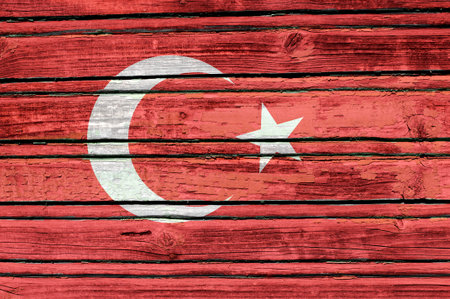 American flag on an old wooden wall