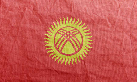 State flag fluttering in the wind. Colored background on textilesの写真素材