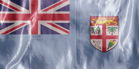 State flag fluttering in the wind. Colored background on textiles
