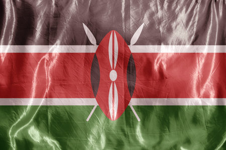 State flag fluttering in the wind. Colored background on textiles