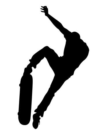 People athletes of skateboard on white backgroundのイラスト素材