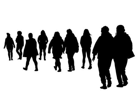 Families with little child on white backgroundのイラスト素材