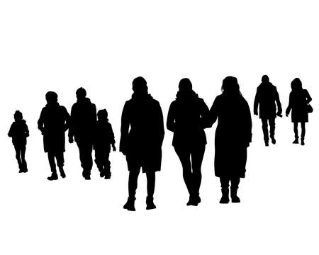 Families with little child on white backgroundのイラスト素材