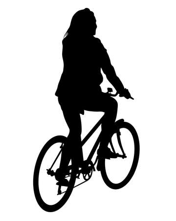 Young athlete on a bike for extreme stunts. Isolated silhouette on a white backgroundのイラスト素材