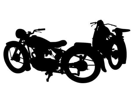 old big bike on white backgroundのイラスト素材