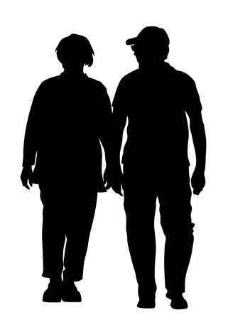 Couple of young guy and girl on white backgroundのイラスト素材